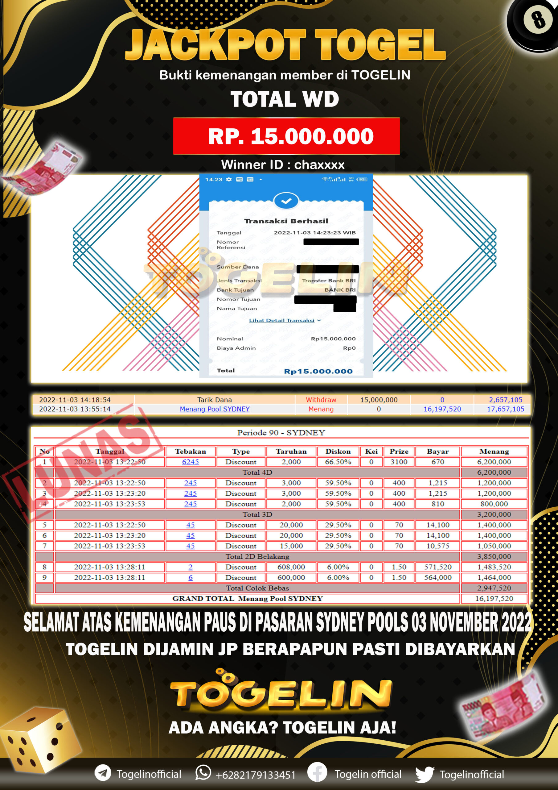 BUKTI JP TOGELIN 3 NOVEMBER 2022